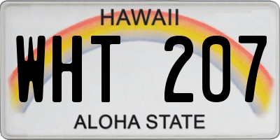 HI license plate WHT207