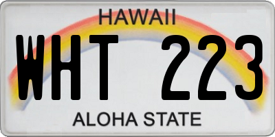 HI license plate WHT223