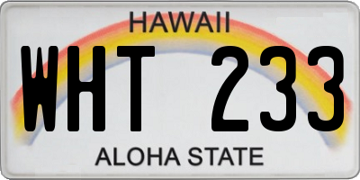 HI license plate WHT233