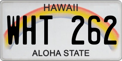 HI license plate WHT262