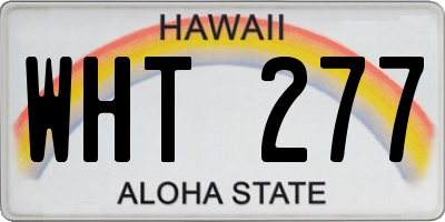 HI license plate WHT277
