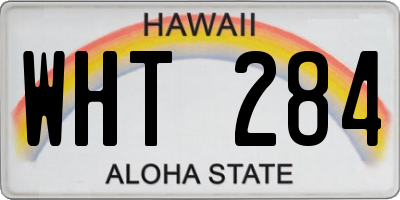 HI license plate WHT284