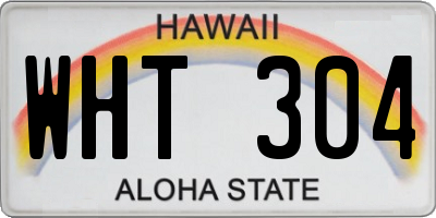 HI license plate WHT304