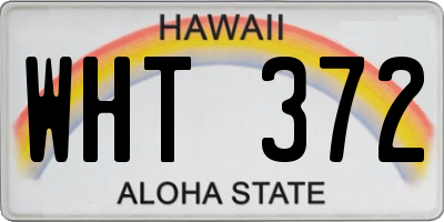 HI license plate WHT372