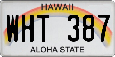 HI license plate WHT387