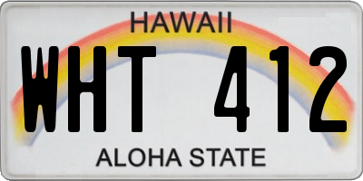 HI license plate WHT412