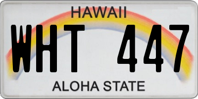 HI license plate WHT447