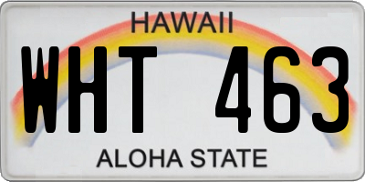 HI license plate WHT463