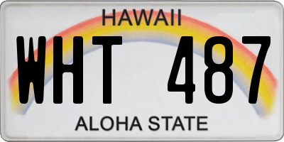 HI license plate WHT487
