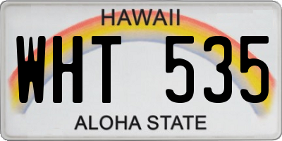 HI license plate WHT535