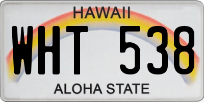 HI license plate WHT538