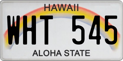 HI license plate WHT545