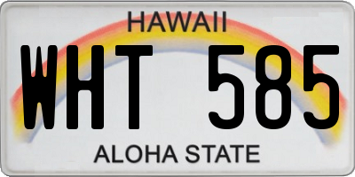 HI license plate WHT585