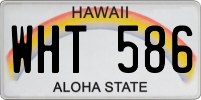 HI license plate WHT586