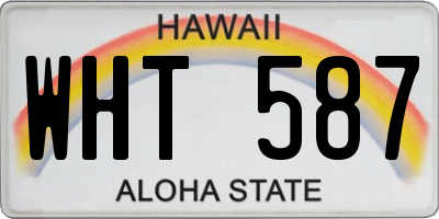 HI license plate WHT587