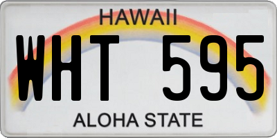 HI license plate WHT595