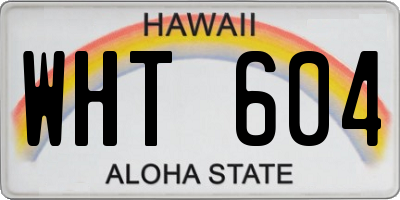 HI license plate WHT604
