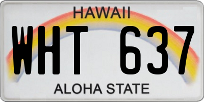 HI license plate WHT637
