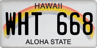 HI license plate WHT668