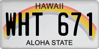 HI license plate WHT671