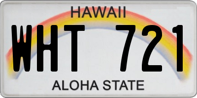 HI license plate WHT721