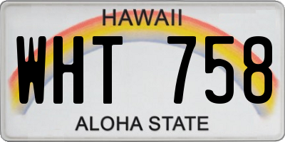 HI license plate WHT758