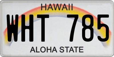 HI license plate WHT785