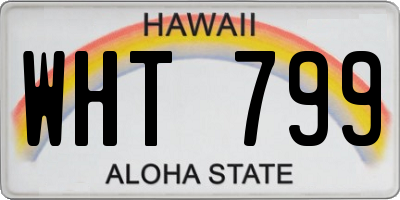 HI license plate WHT799