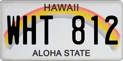 HI license plate WHT812
