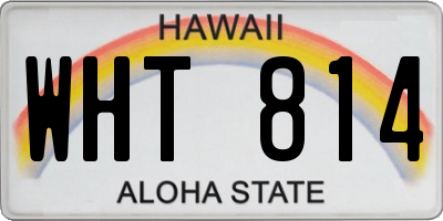 HI license plate WHT814