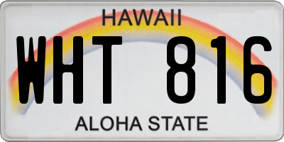 HI license plate WHT816