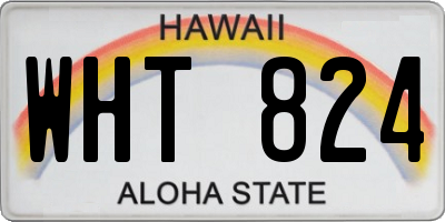 HI license plate WHT824