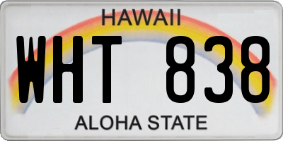 HI license plate WHT838