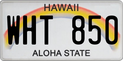 HI license plate WHT850
