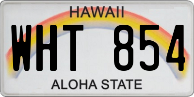 HI license plate WHT854