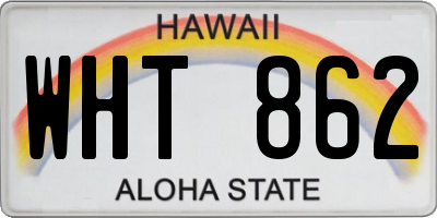HI license plate WHT862