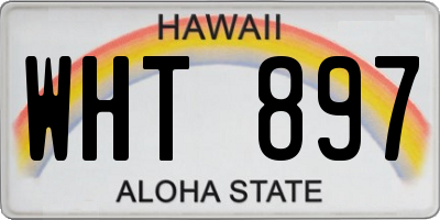 HI license plate WHT897