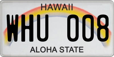 HI license plate WHU008