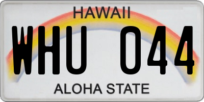 HI license plate WHU044
