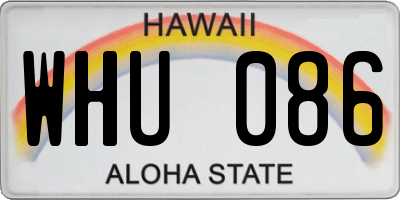 HI license plate WHU086