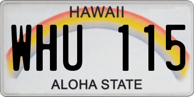 HI license plate WHU115