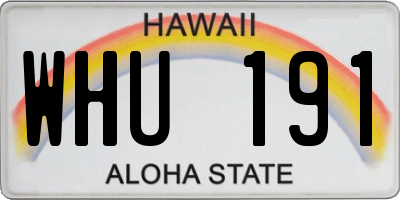 HI license plate WHU191