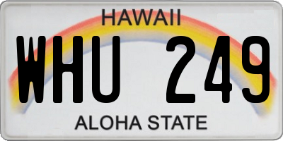 HI license plate WHU249