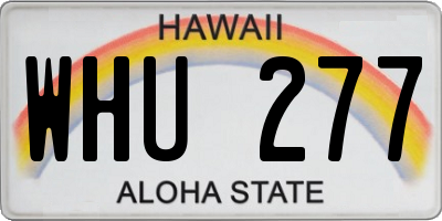 HI license plate WHU277