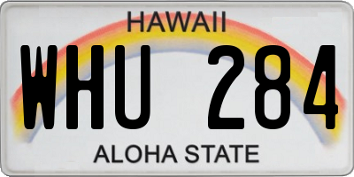 HI license plate WHU284
