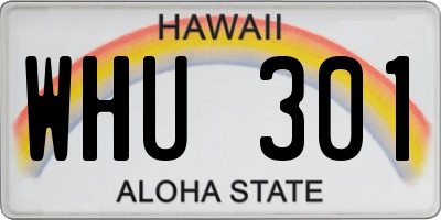 HI license plate WHU301
