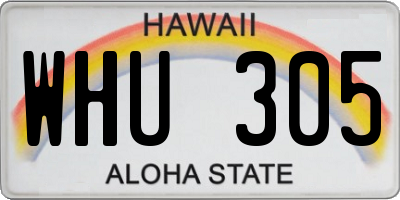 HI license plate WHU305