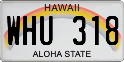 HI license plate WHU318