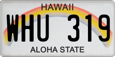 HI license plate WHU319