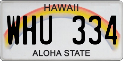 HI license plate WHU334